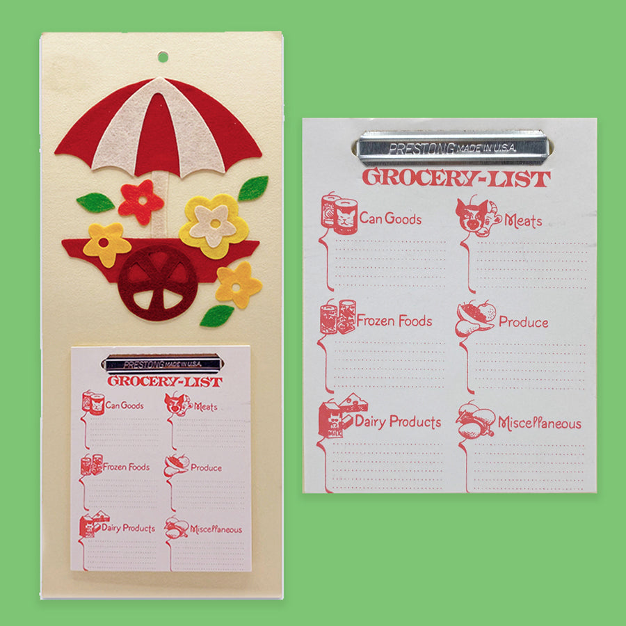 Vintage 60s Felt Grocery Lists | Flower Cart