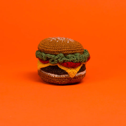 Knit Wool Hamburger | Pet Toy