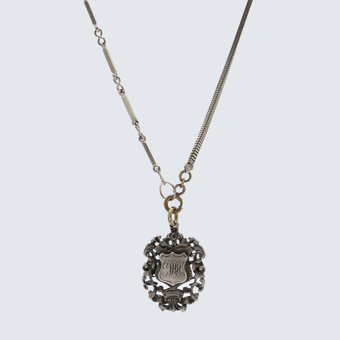 Crazy Lace Agate & Diamond Inlaid Pendant Necklace