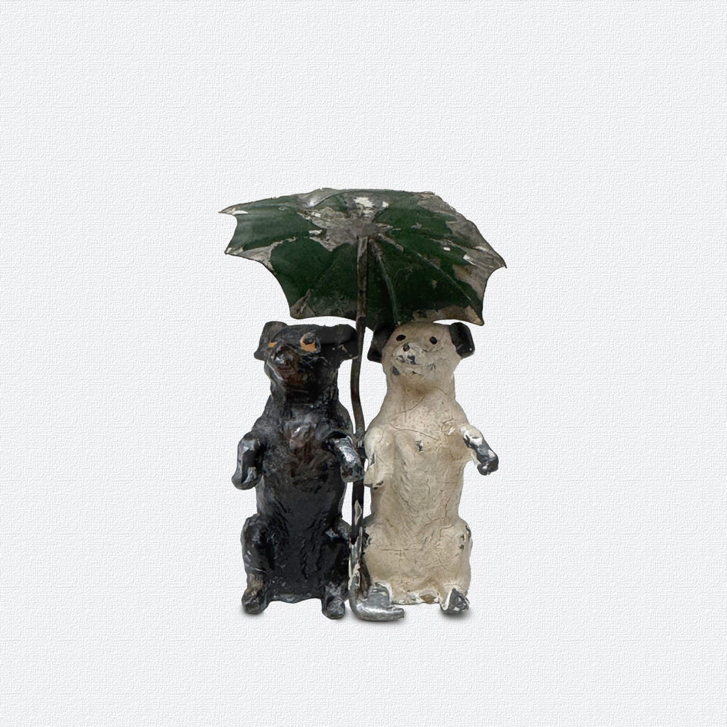 Antique Two Dogs Under an Umbrella | Germany