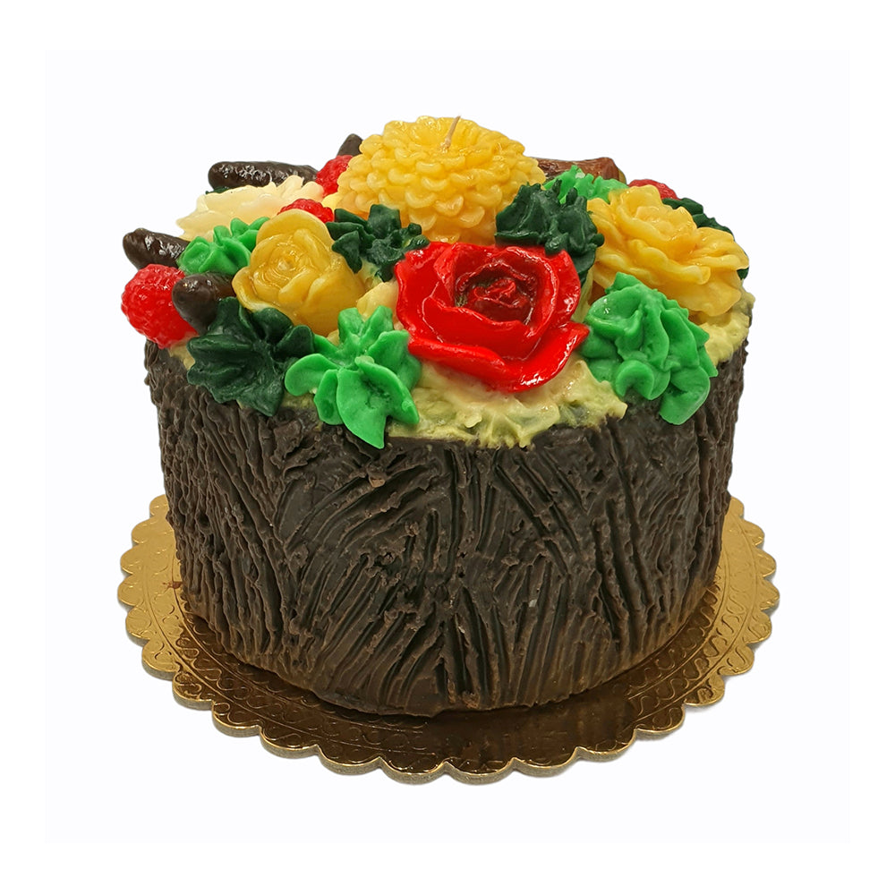 Rose Chocolate Trunk Cake Candle | Italy