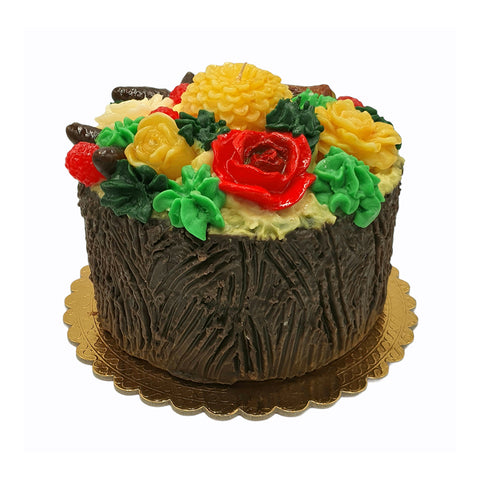 Rose Chocolate Trunk Cake Candle | Italy