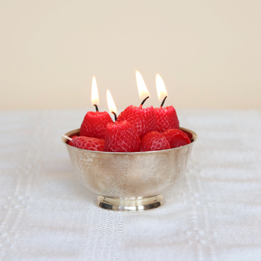 Strawberry Birthday Candles Set of 10 | Beeswax