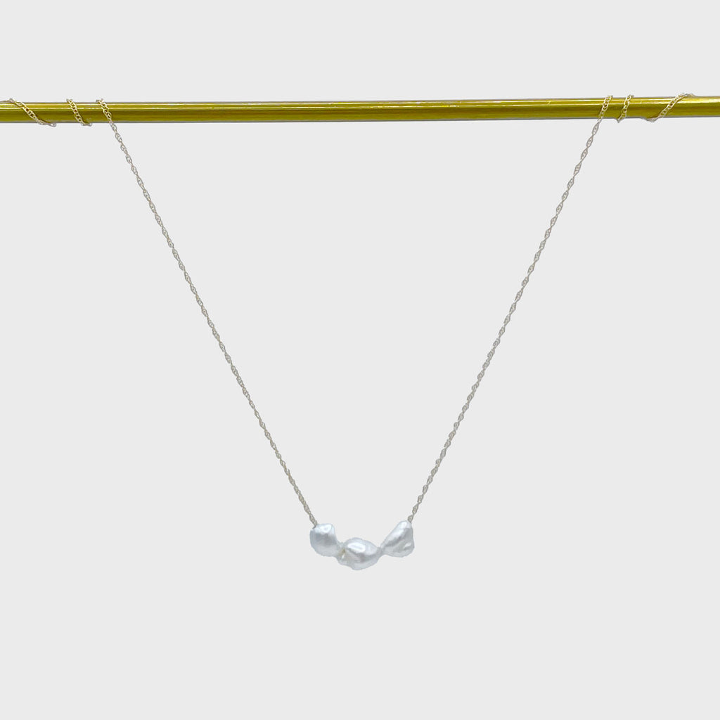 Petite Silvery White South Sea Pearl Necklace
