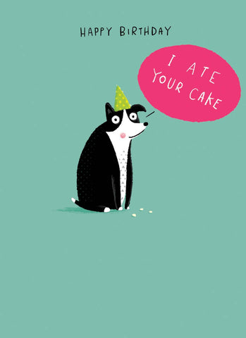 ATE YOUR CAKE BIRTHDAY GREETING CARD 4.5 x 6.25"
