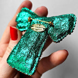 Pretty Bow Brooch Green & Purple | Céleste Mogador