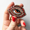 Blind Eye Brooch Red | Céleste Mogador