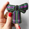 Pretty Bow Brooch Green & Purple | Céleste Mogador