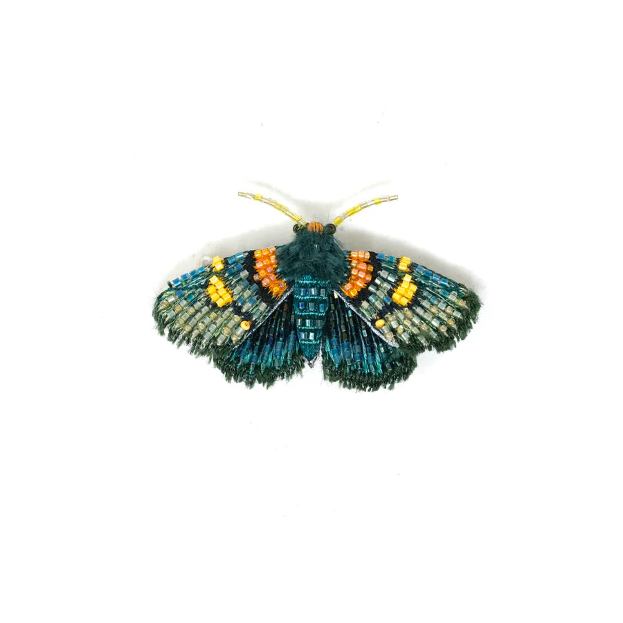 Africa Peach Moth r Brooch | Trovelore