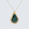 1970s Oversized Abstract Azurite & 14kt Pendant | One of a Kind