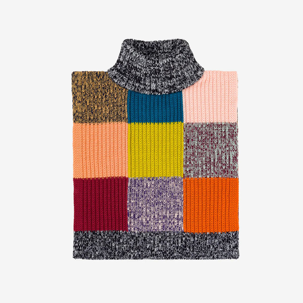 Patchwork Knit Dickie | Black White