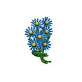 MCM Blue Daisy Spray Enamel Brooch | Vintage