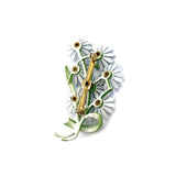 MCM Blue Daisy Spray Enamel Brooch | Vintage