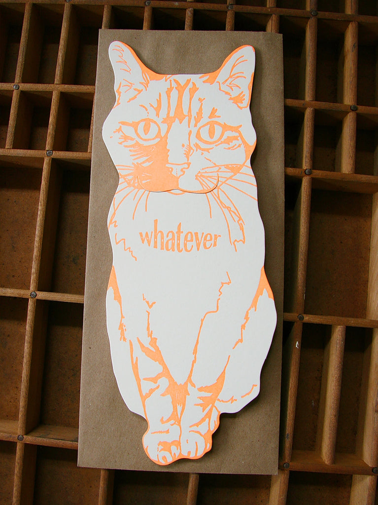 “Whatever” Cat Card | Blackbird Letterpress