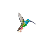Emerald Chin Hummingbird Brooch | Trovelore