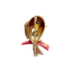 MCM French Sparrow Brooch with Coral, Sapphire, Turquoise & Diamond