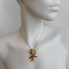 MCM French Sparrow Brooch with Coral, Sapphire, Turquoise & Diamond