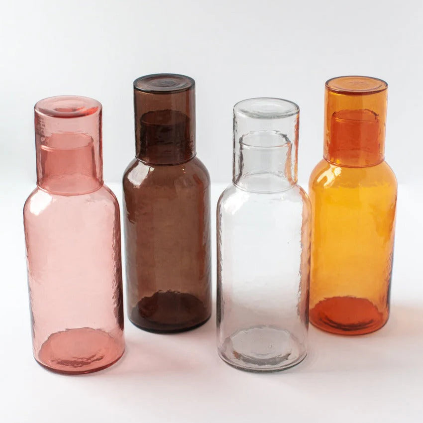 Hammered Glass Carafe | Amber
