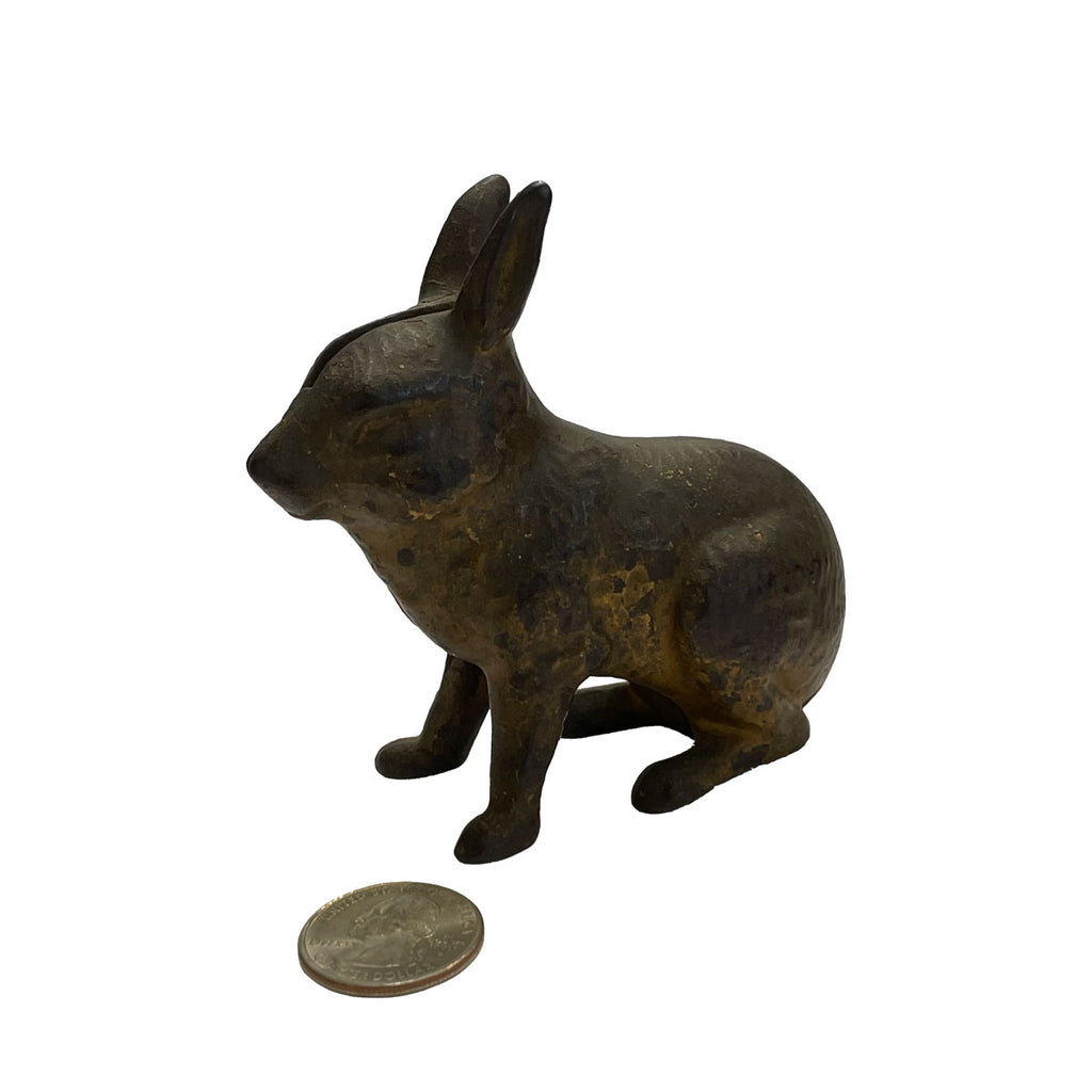 Antique Iron Rabbit Coin Bank