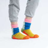 Unisex  Kaleidoscope Knit House Socks | Peach Red