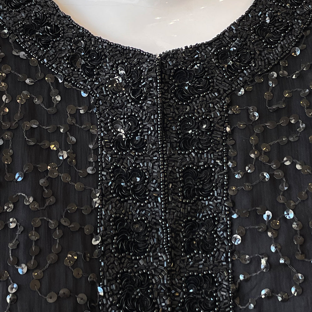 80s Beaded Short Sleeve Shirt/Jacket