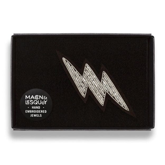 Little Silver Lightning Bolt Brooch | Macon et Lesquoy