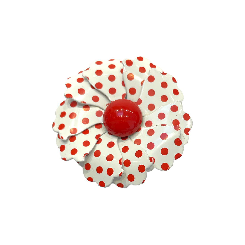 MCM Red & White Polka Dot Flower