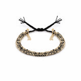 Woven Chain Bracelet | Black Gold