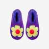 Knit Flower Power Pom Pom Socks-Slippers | Magenta Cobalt