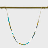 Japanese Micro Bead Necklace | Turquoise Gold