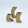 70s Monique Gerber Solid  Bronze Candle Holders Set of 3 | France