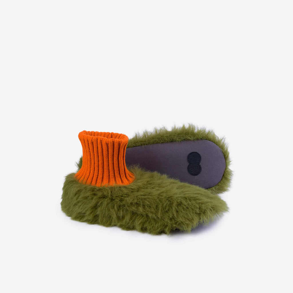 Unisex Fuzzy Fur Sock Slippers | Moss
