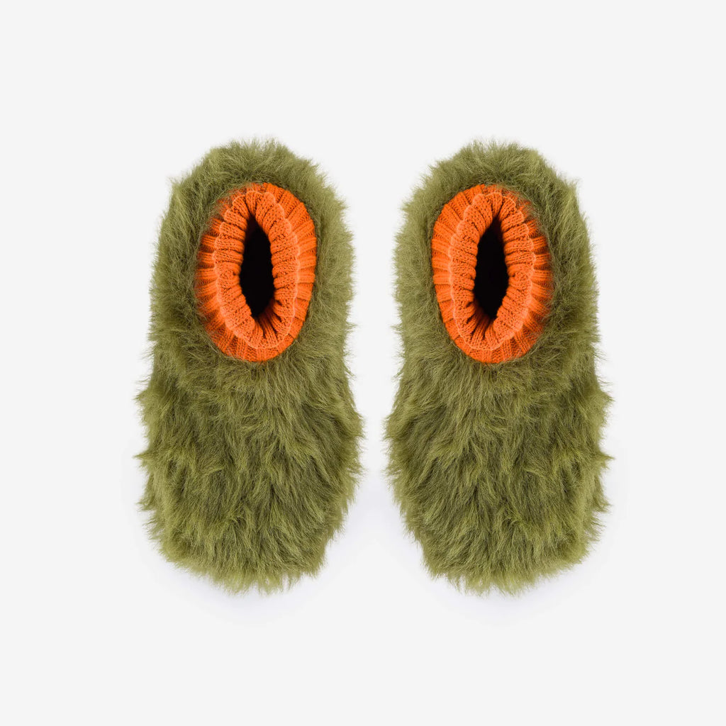 Unisex Fuzzy Fur Sock Slippers | Moss