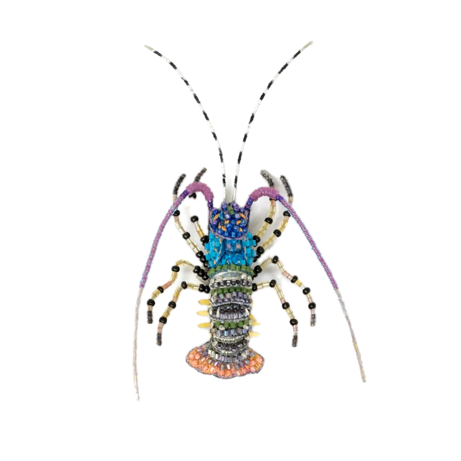 Ornate Painted Lobster Brooch