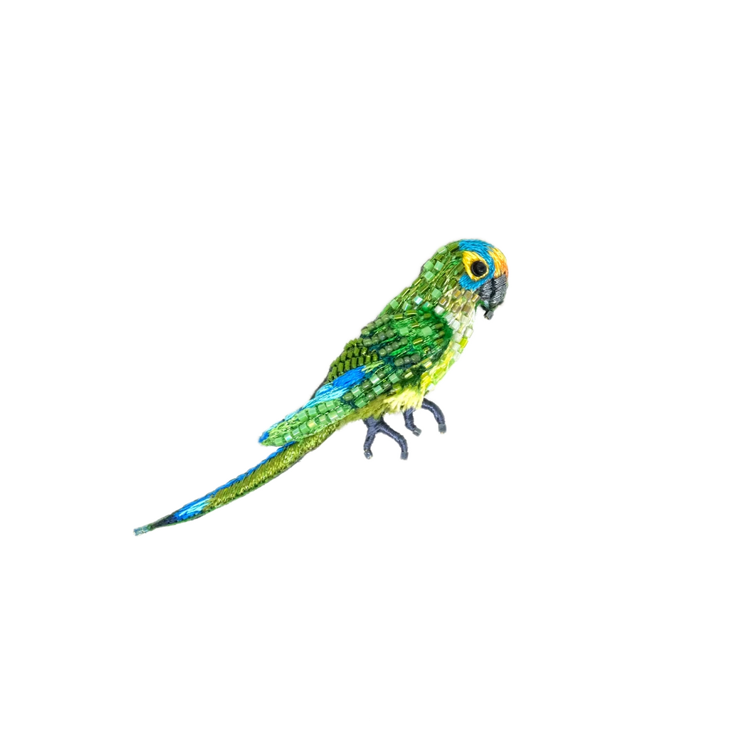 Peach Fronted Parakeet Brooch | Trovelore