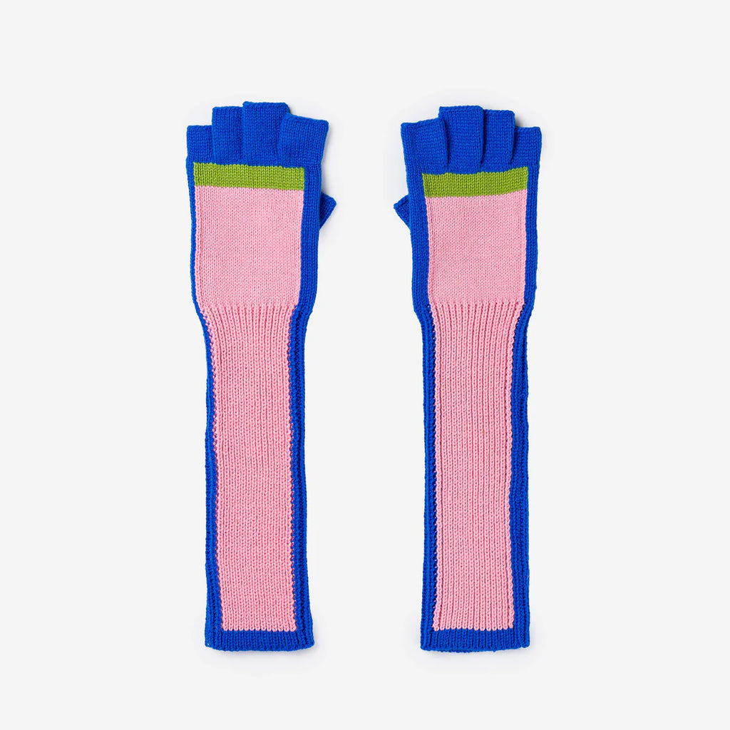 Outline Fingerless Gloves | Poppy Pink