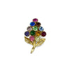 60s Vintage Rhinestone Flower Spray Brooch