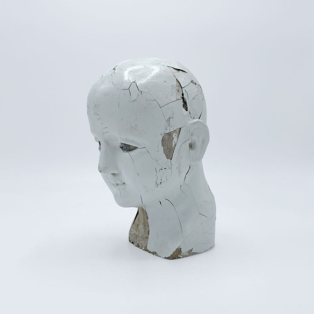 Antique Lacquered Glass Eye Santos (Saint) Head II