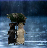Antique Two Dogs Under an Umbrella | Germany