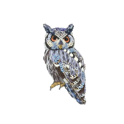 Southern White Faced Owl Brooch | Trovelore