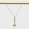 Art Deco Periwinkle Spinel & Pearl Lavalier Pendant