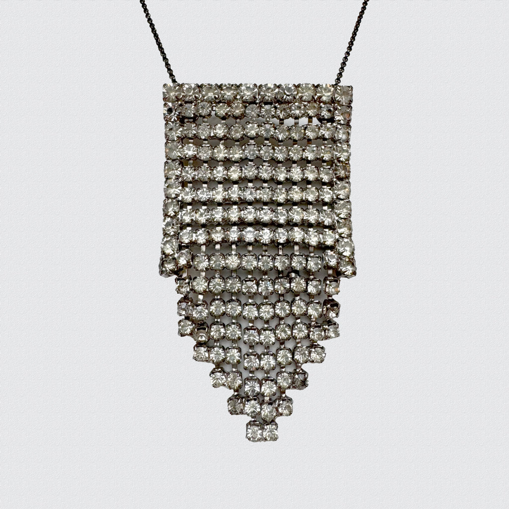 Vintage Deco Stepped Diamanté Pendant