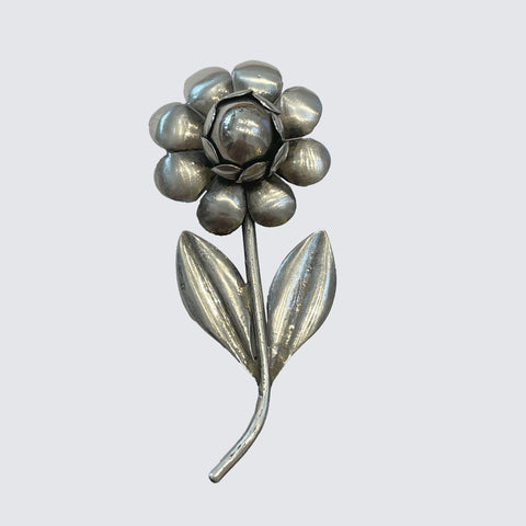Vintage Sterling Flower Brooch