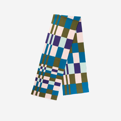 Vintage Blue Opt Art Scarf | Square