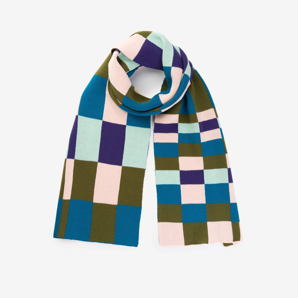 Tiles Big Scarf | Teal Blush