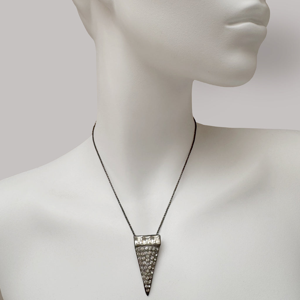 1920s One of a Kind Antique Deco Triangle Diamanté Pendant