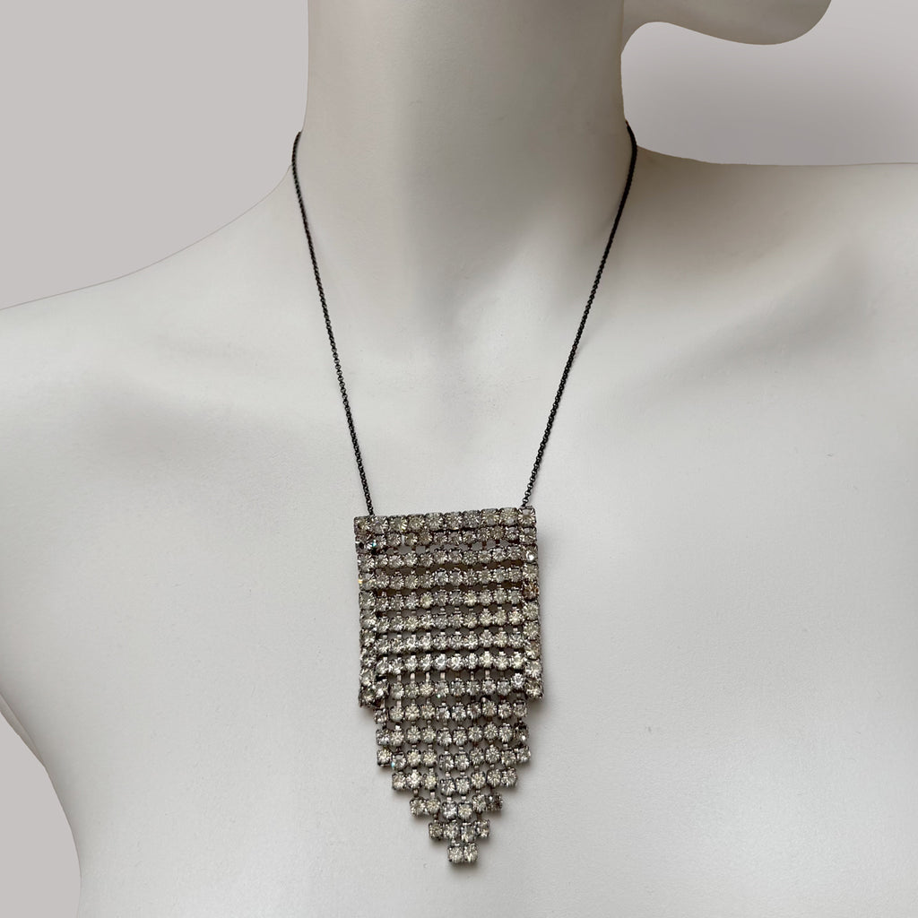 Vintage Deco Stepped Diamanté Pendant