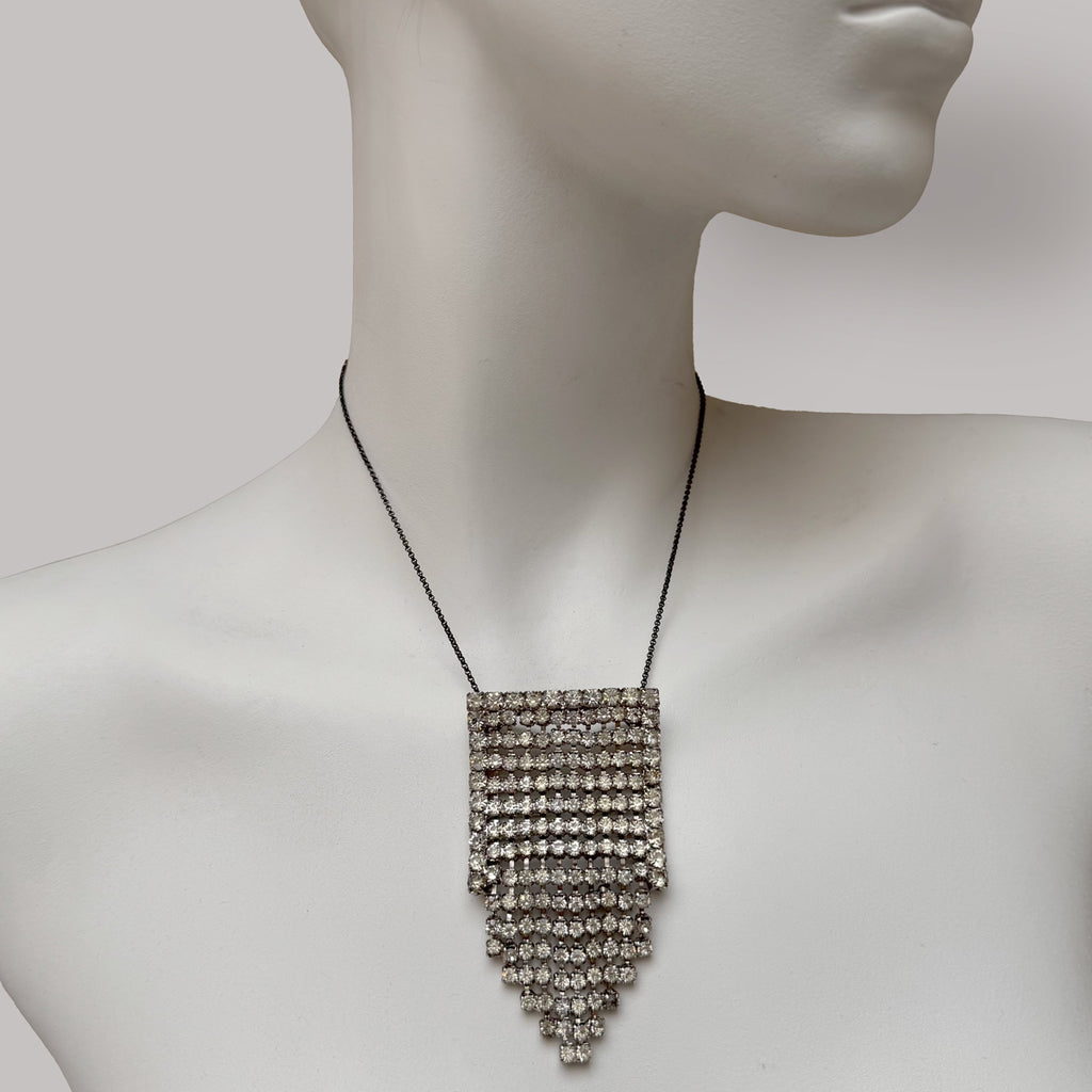 Vintage Deco Stepped Diamanté Pendant