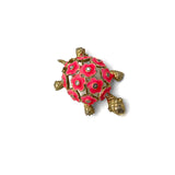 70s Les Bernard Floral Turtle Brooch