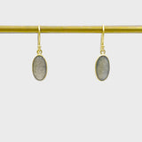 Vertical Oval Earring | Labradorite